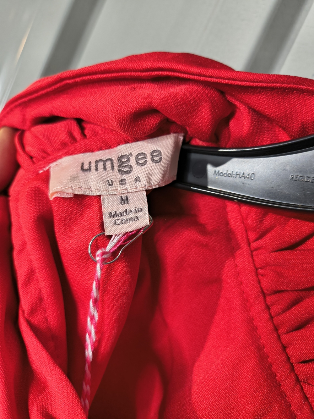 Umgee Red Sleeveless Ruffle Neck Shift Dress - Picture 3 of 4